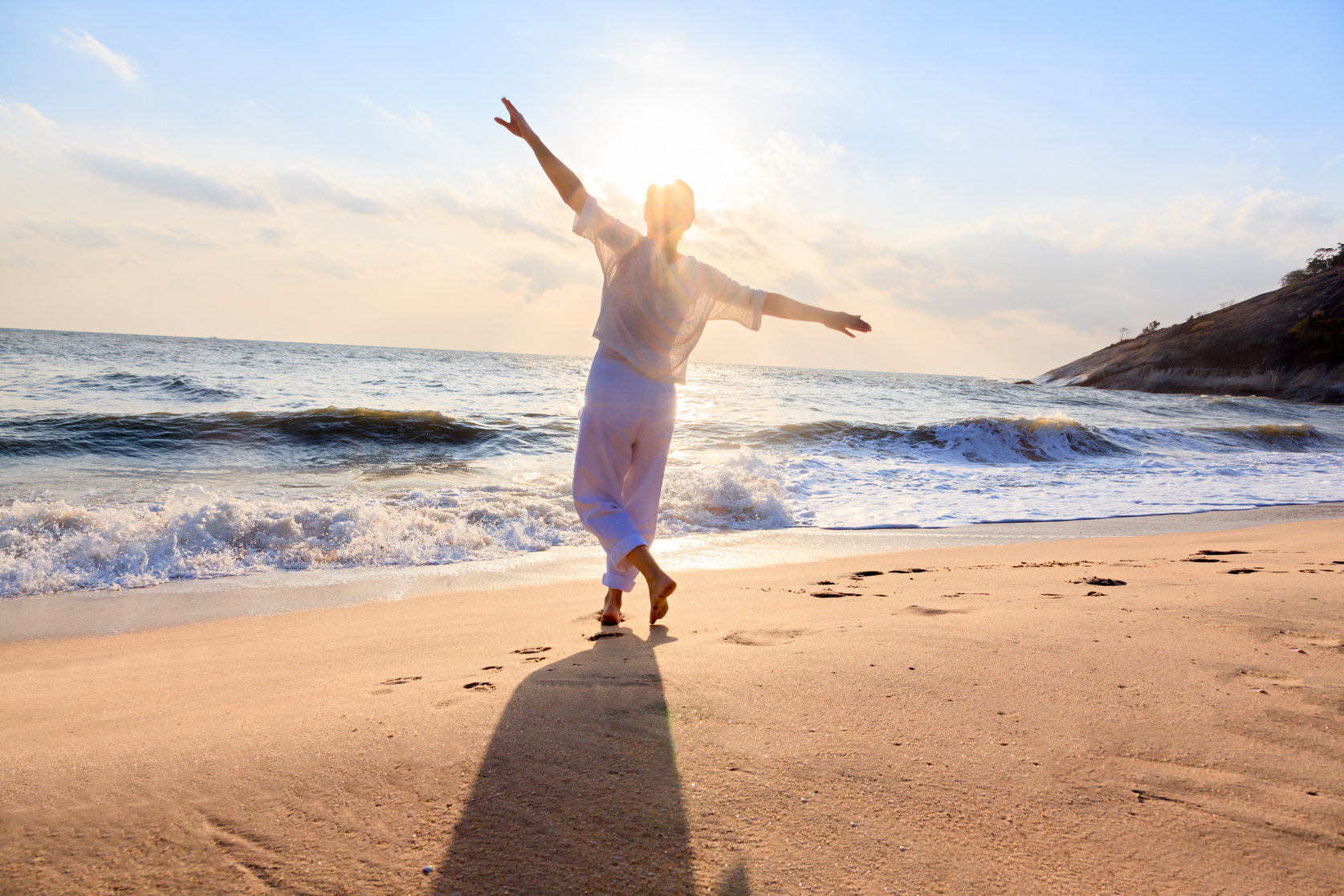 Happy woman on beach